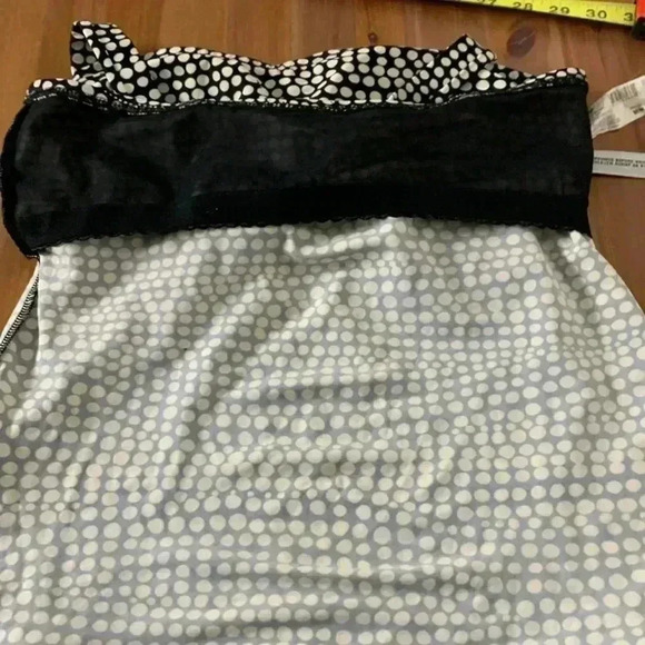 Krista  Black w White Polka Dots Tankini Top w Adjustable Straps & Light Padding - Picture 4 of 8